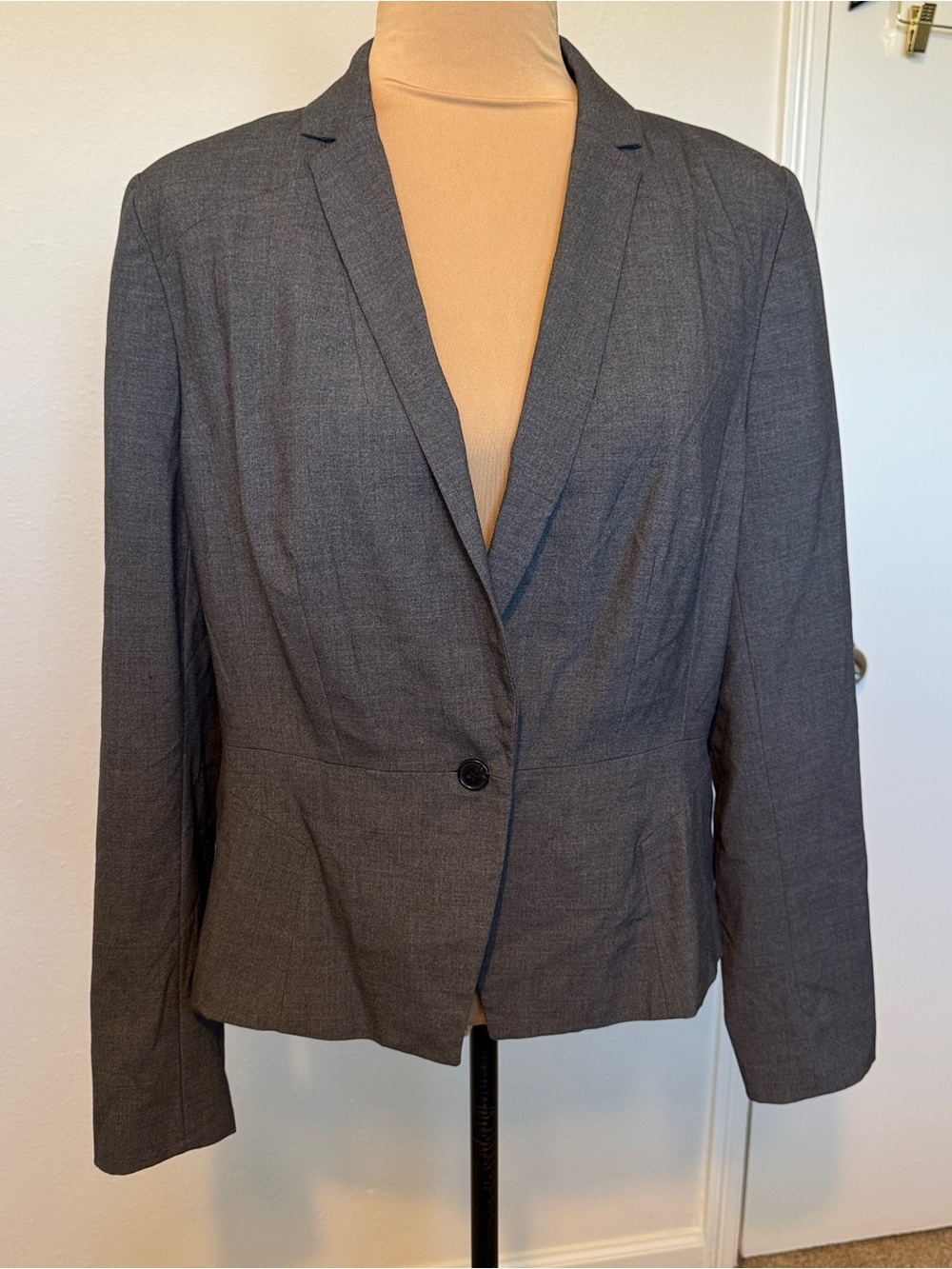 Worthington Charcoal Gray Single-Button Blazer